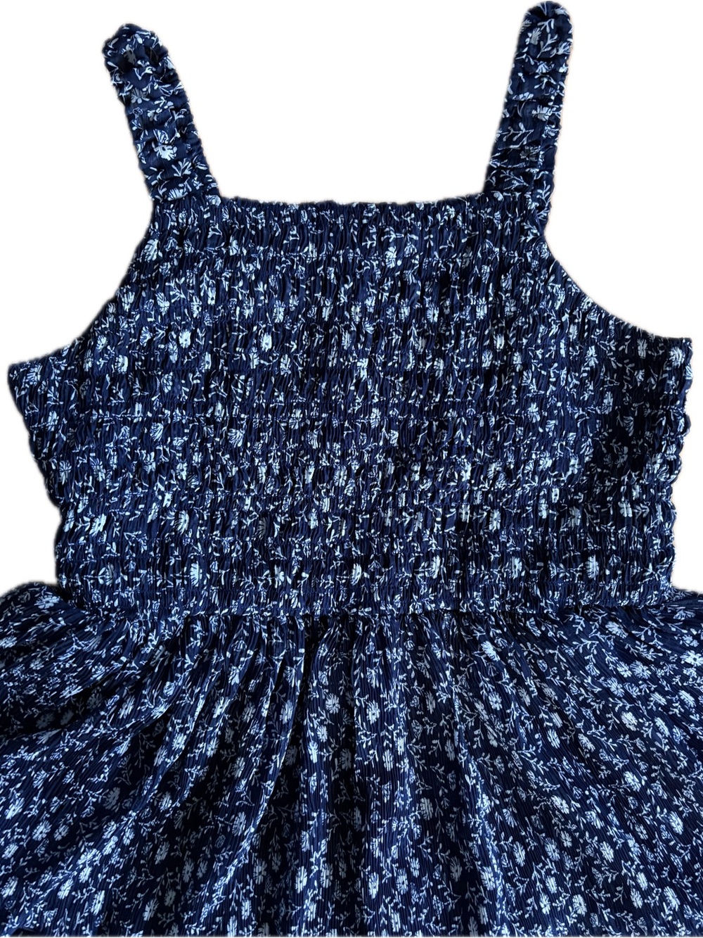 Nordstrom Navy Blue Floral Smocked Dress
